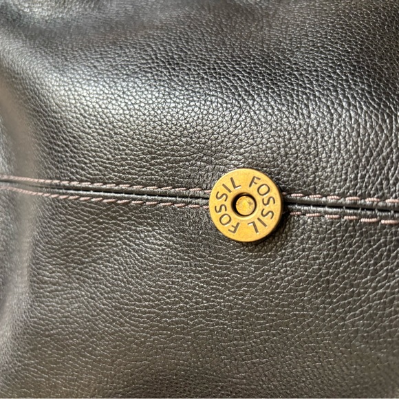 Fossil Black and Brown Leather Backpack - Picture 5 of 9